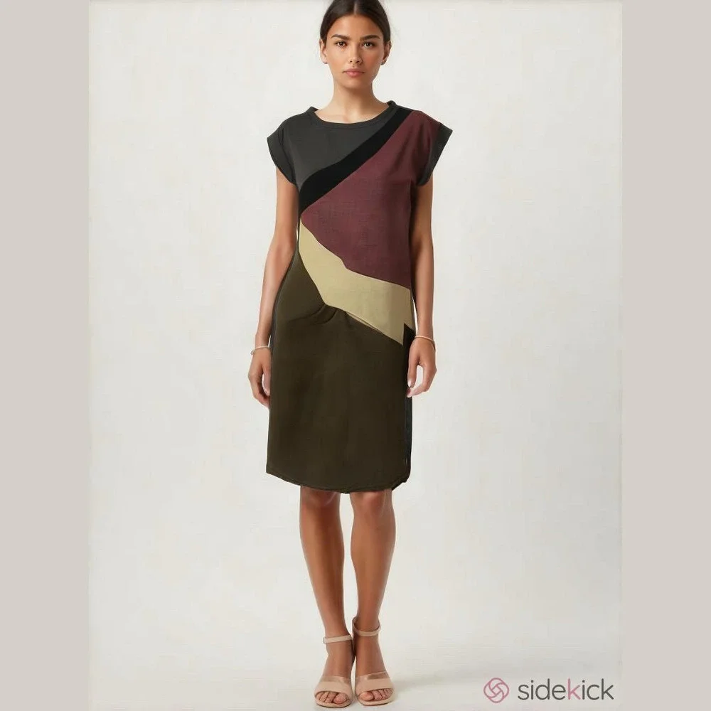 Marni Colorblock Dress with Cap Sleeves, Sz M - Picture 1 of 7